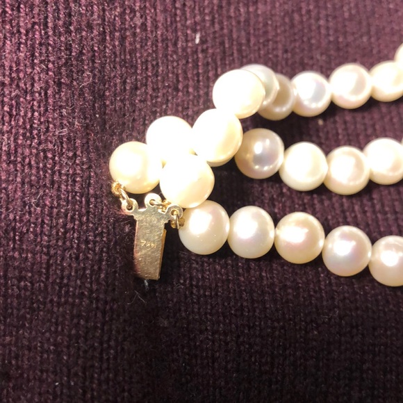 Vintage 14K Gold Genuine South Sea Cultured Pearl Triple Strand Necklace - Picture 7 of 8